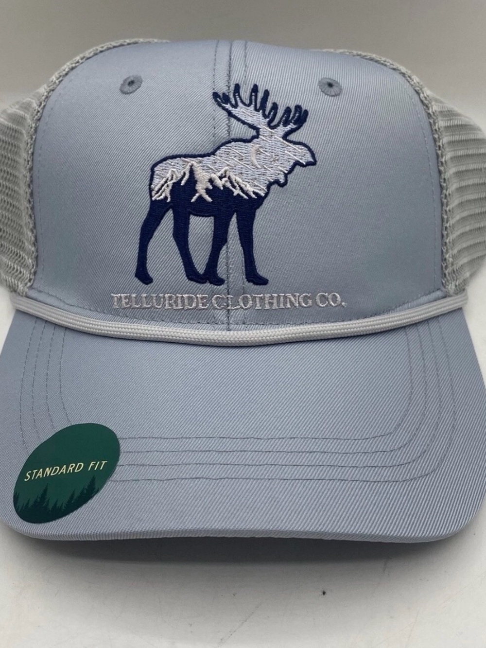 Telluride Clothing Co. Light Blue Moose Mesh Trucker Hat